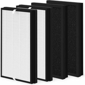 4 Pack C500FL True HEPA Replacement Filter Compatible with Homedics AP-C500 and AP-C550 Smart Air Purifier, 3-in-1 Filter, Efficiency Activated Carbon, AP-C500FL