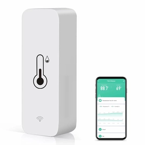 4-Pack WiFi Temperature Humidity Sensor: Indoor Thermometer Hygrometer with App Alert, Free Data Storage Export, Smart Temperature Humidity Monitor for Home Pet Greenhouse, Compatible with Alexa