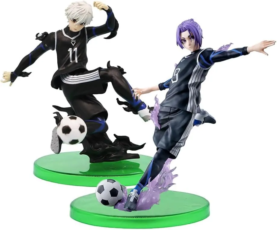 4PCS Isagi Yoichi Bachira Meguru Anime Figure Set PVC Poseable Football Action Figure Sculpture Collectible
