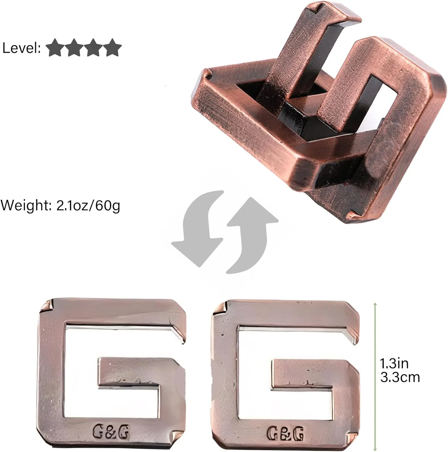 4pcs Metal Brain Teasers Puzzles- 3D Unlock Interlocking Puzzles IQ Logic Test Disentanglement Educational Toy Gifts for Adults