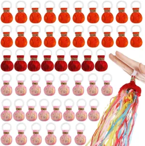 50 Colorful Party Streamer Balls, Easy Cleanup Confetti Bags for Wedding & Event Toss, No-Mess Decor
