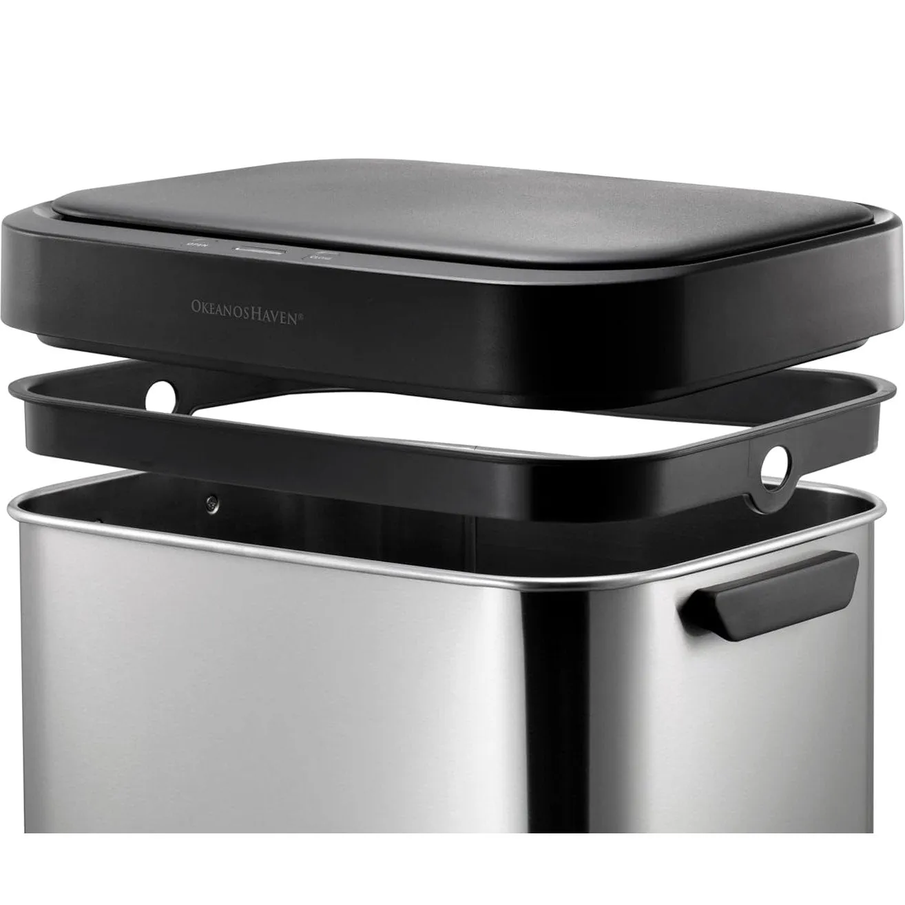 50L Smart Kitchen Bin with Auto Open & Close, Motion Sensor, Induction Lid, Infrared Technology, Removable, Sleek & Compact Design for Home, Office, and Kitchen Use – Non-Skid Rubber Mats, Easy to Use