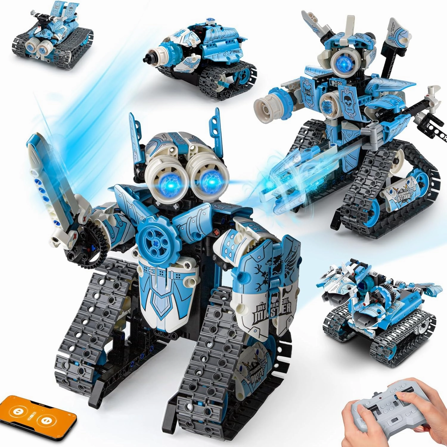 5 in 1 RC Robot Toy Building Sets, 398PCS APP & Remote Control Blocks DIY Erector Sets Science Kits for Kids Age 8-12, STEM Toys for Ages 8-13 Gifts for Boys Girls Age 6 7 9 10 11 14  Year Old