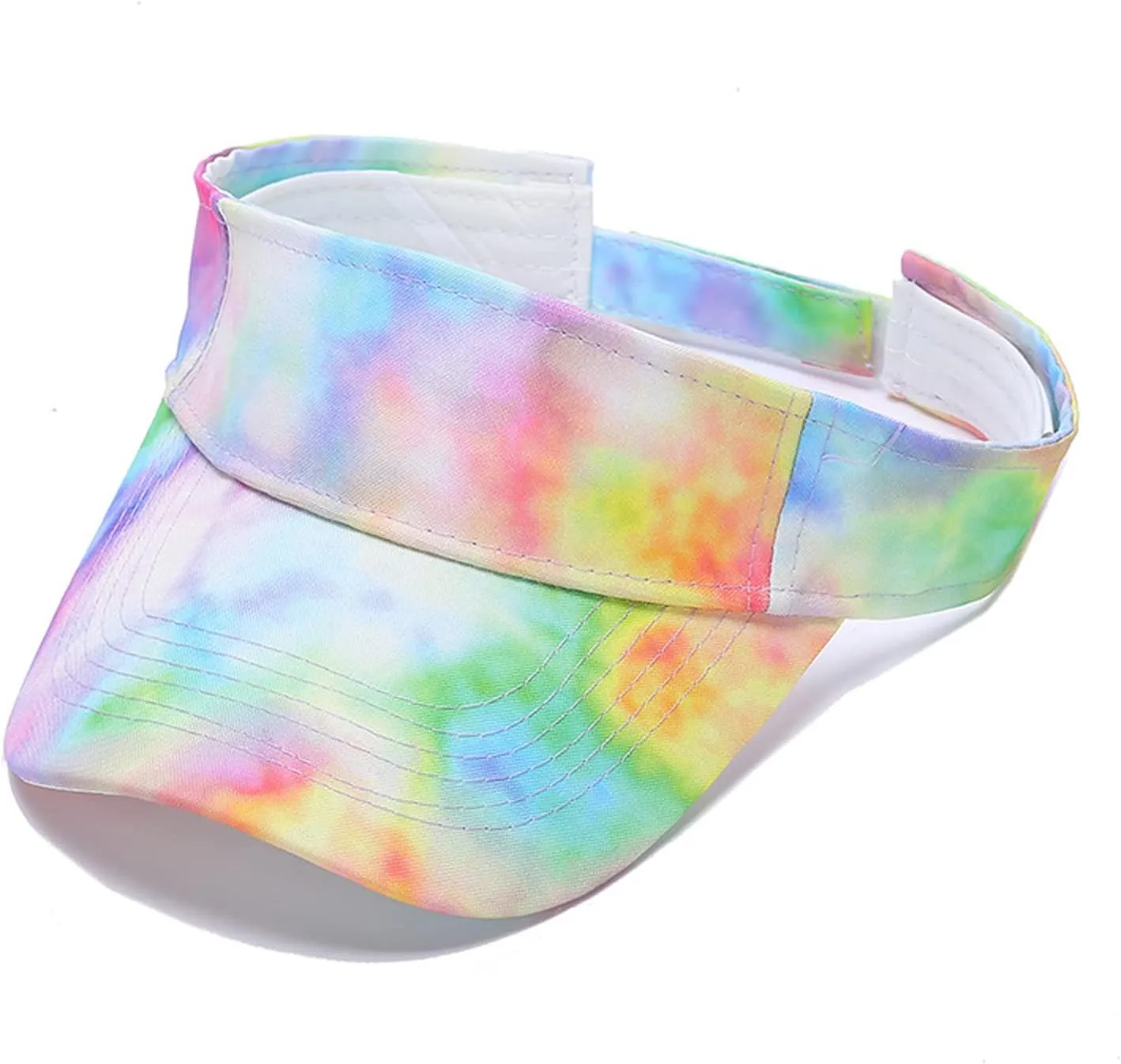 6 PC Tie Dye Sun Visors Hats, Sports Sun Hats Ball Caps Empty Top Tennis Golf Summer Beach Pool