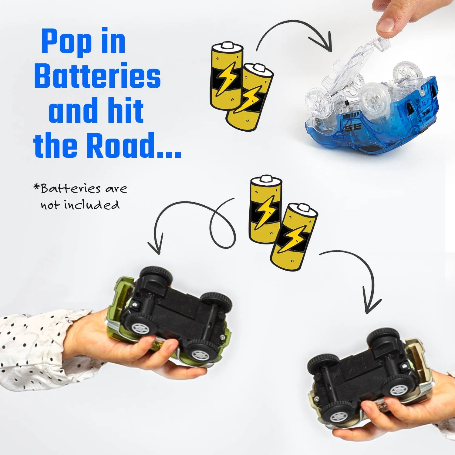 6 Piece Battery Power Toy Race Car Truck Jeep Collection Set
