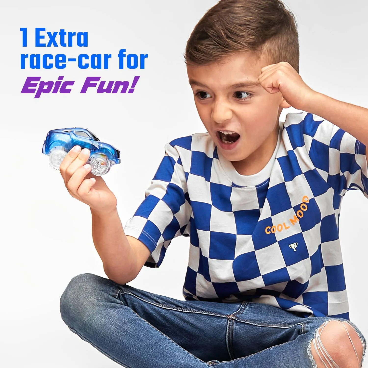 6 Piece Battery Power Toy Race Car Truck Jeep Collection Set