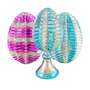 (63770) Geometric Eggs & Pedestal 3 Pc