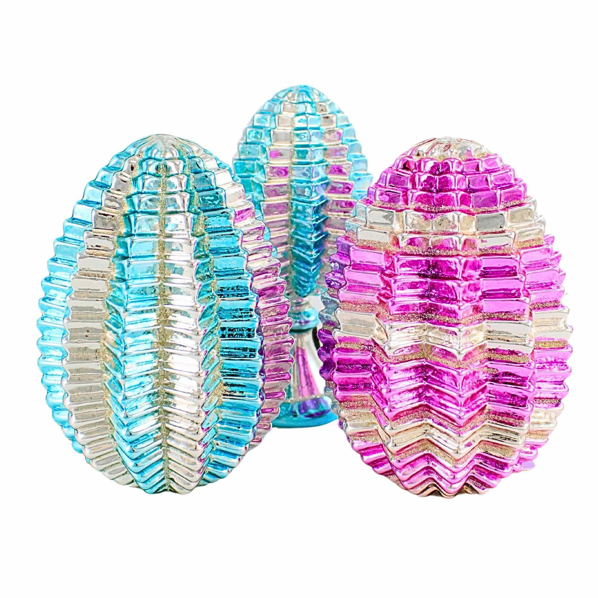 (63770) Geometric Eggs & Pedestal 3 Pc
