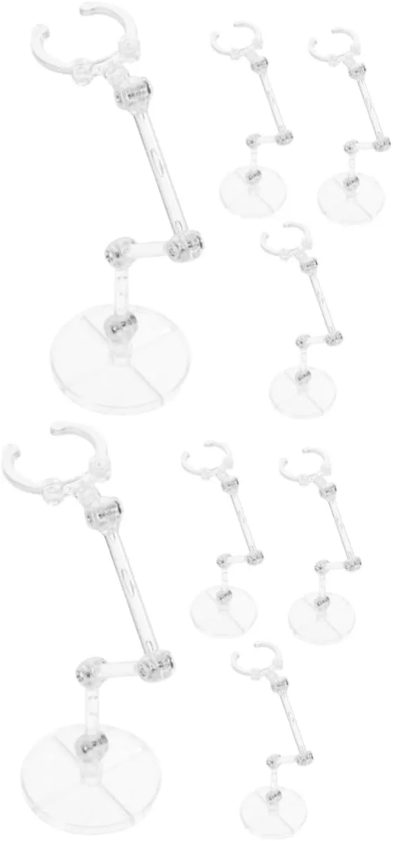 8pcs Plastic Figure Holders for Desktop Display Lightweight Action Figure Stands for Dolls Toy Models Support for Home Store Mall Organization