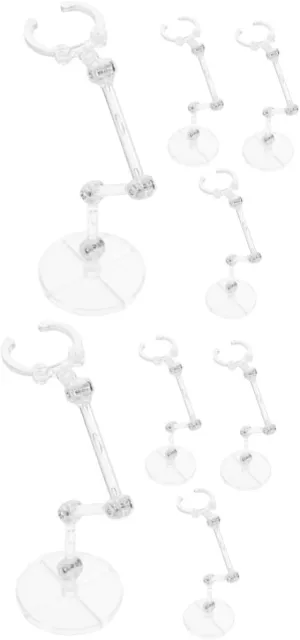 8pcs Plastic Figure Holders for Desktop Display Lightweight Action Figure Stands for Dolls Toy Models Support for Home Store Mall Organization