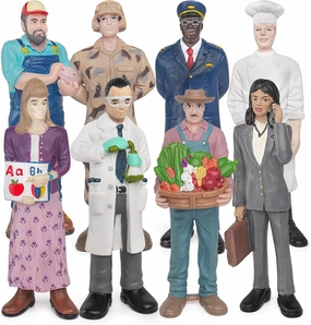 8PCS Professional Character Models Figures Set Educational Toys Christmas Party Decoration for 3 4 5 6 Kids Boys and Girls (Researchers,Farmers,Soldiers)