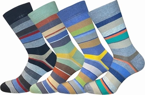 | Set of 4 Pairs of Men's Mid-Calf Socks, Soft and Stylish - Made in Italy One Size