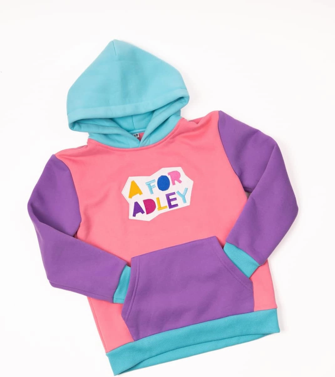 A FOR ADLEY Merch Super Soft Matching Color Block Fleece Set With Embroidered ADLEY Logo on Top and Bottom