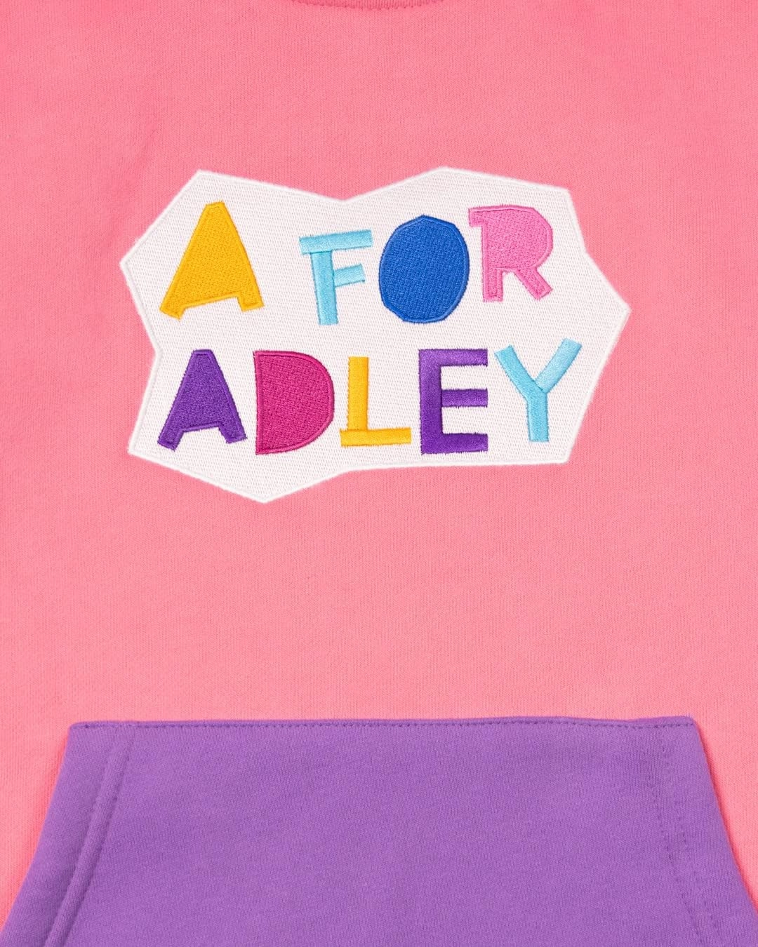 A FOR ADLEY Merch Super Soft Matching Color Block Fleece Set With Embroidered ADLEY Logo on Top and Bottom