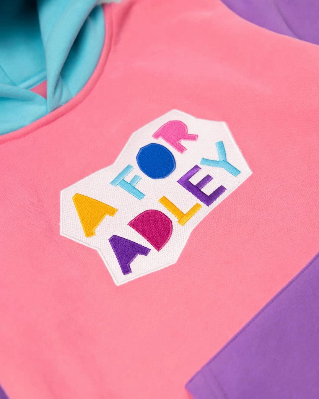 A FOR ADLEY Merch Super Soft Matching Color Block Fleece Set With Embroidered ADLEY Logo on Top and Bottom
