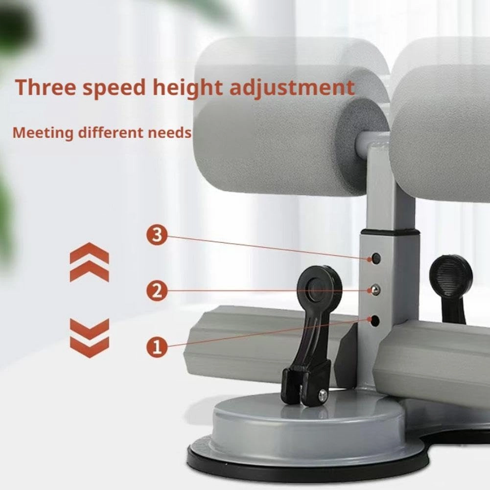 Ab Training Auxiliary Device,2025 New Upgrade Double Suction Cups,Three Levels of Height Adjustment,Portable Sit Up Bar Floor,Abs Master Assistant Device,Fitness Equipment for Home & Gym