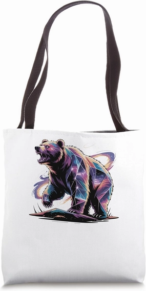 Abstract Art Grizzly Bear Bears Tote Bag