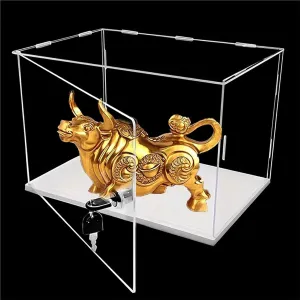 Acrylic Display Case ，Clear Acrylic Display Case， Stackable Organizer Cover Case for Action Figures(50x50x35cm(20x20x14in))