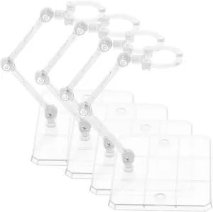 Action Figures Stand 4pcs Doll Model Stand Adjustable Display Rack Plastic Model Support for Collectors Easy to Assemble