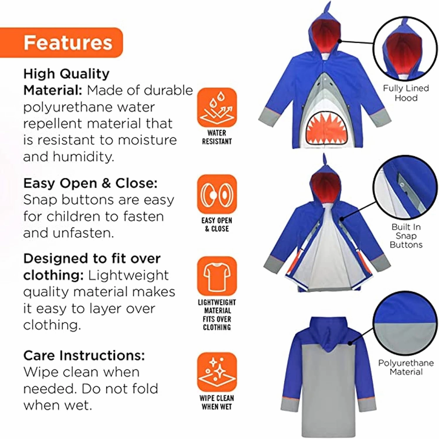 addie & tate Kids Umbrella for Girls and Boys & Rain Coats Set -Toddler Umbrellas Kids Raincoat Boys Girls Jacket