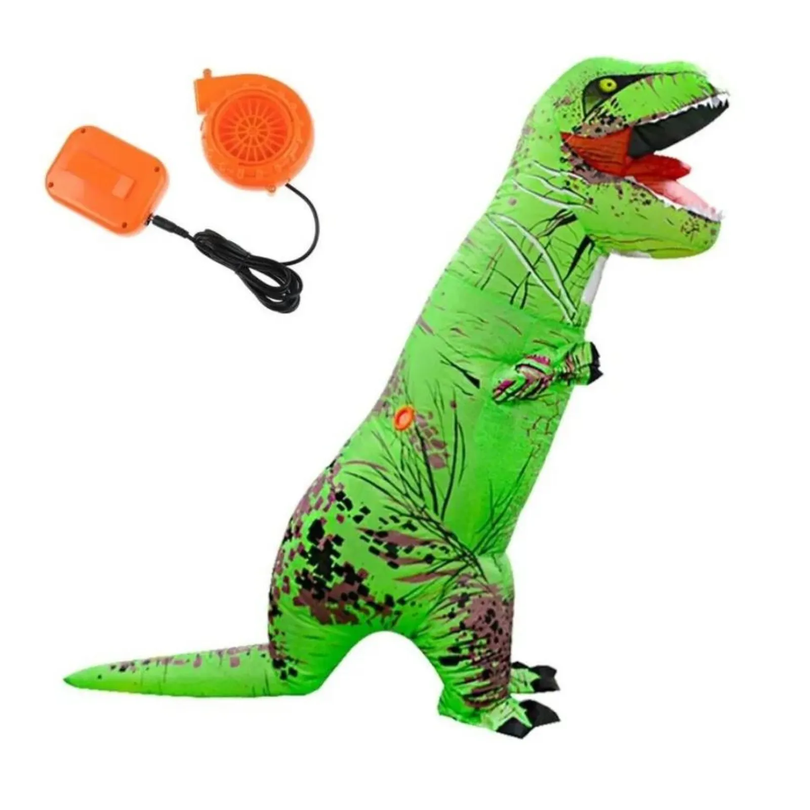 Adult Dinosaur Costume Trex Jurassic World Park Blow Inflatable Green