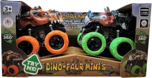 Aeromax Dino-Faur Mini Friction Powered Push N Go Truck TREX and Triceratops 2 Pack (PBDB-C)