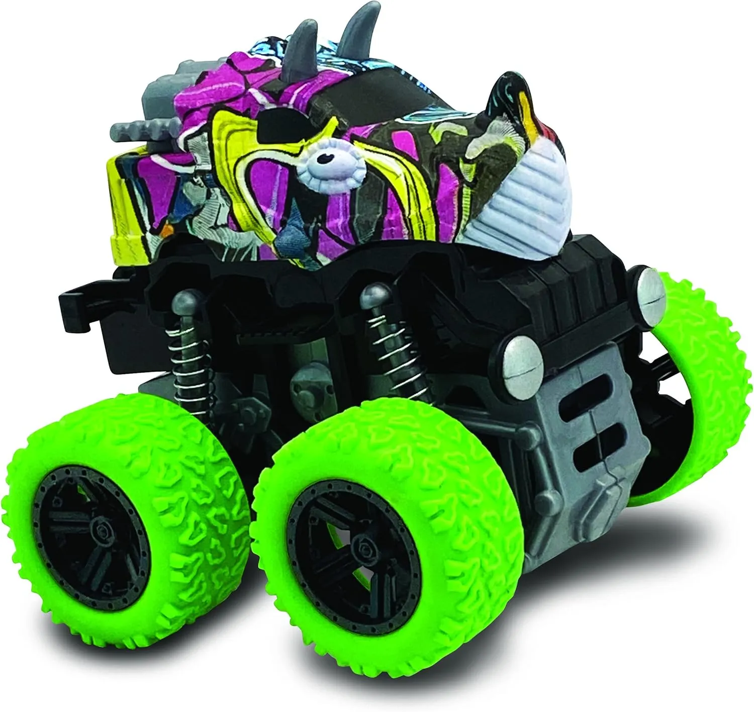 Aeromax Dino-Faur Mini Friction Powered Push N Go Truck TREX and Triceratops 2 Pack (PBDB-C)