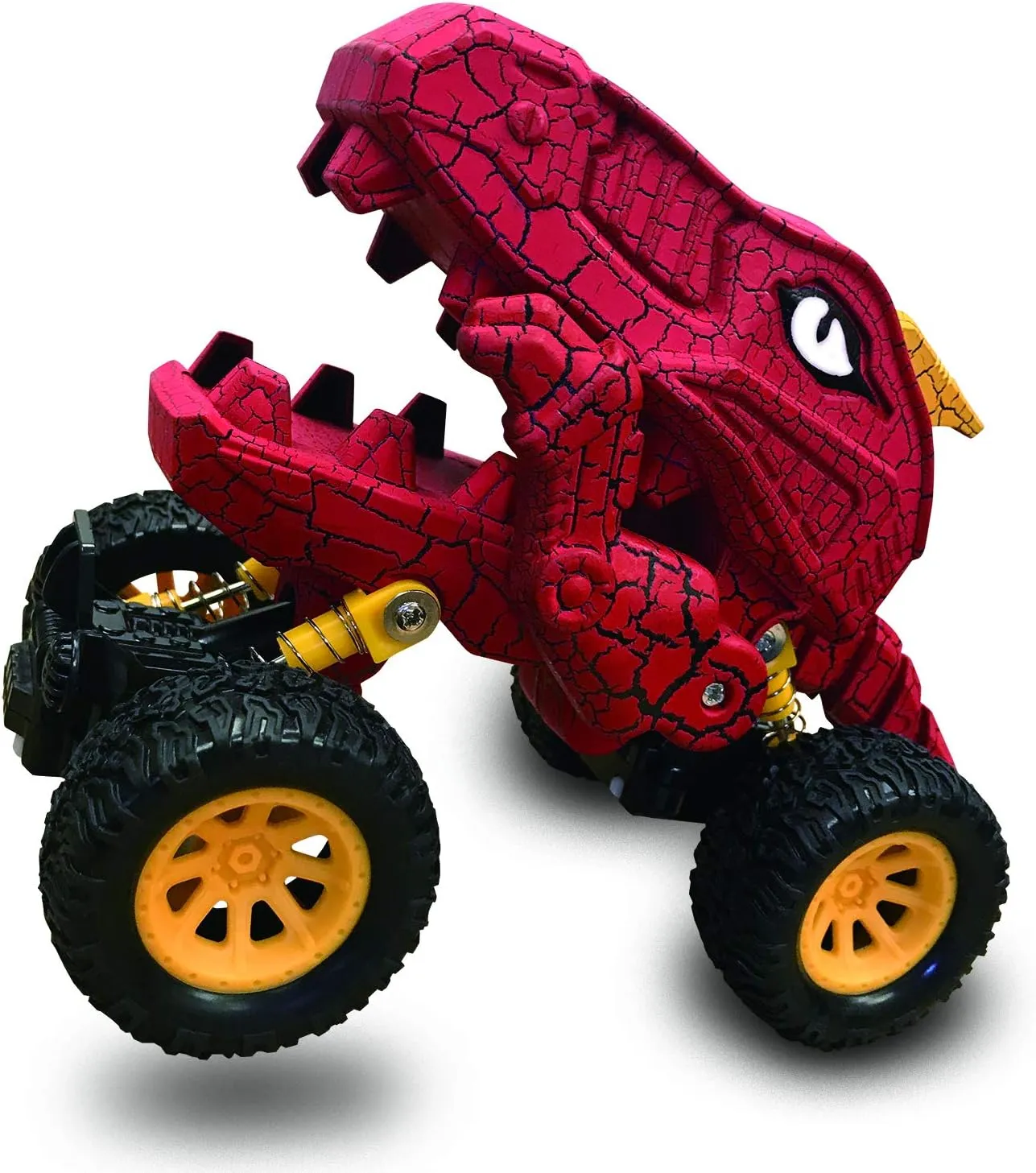 Aeromax Dino-Faur Pull Back Dinosaur Truck, Red with Yellow Accent (PBDB-B)