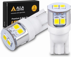 Alla Lighting 194 168 LED Bulbs, T10 Wedge Super Bright 12V 2825 W5W 175 White License, Interior Map Dome Trunk Lights, 2835 8-SMD 6000K Xenon LED Lamps Replacement