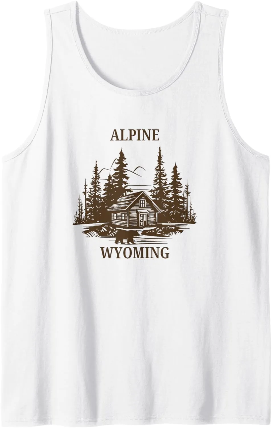 Alpine Wyoming Cabin Bear Tank Top