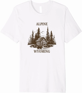 Alpine Wyoming Cabin Bear Premium T-Shirt