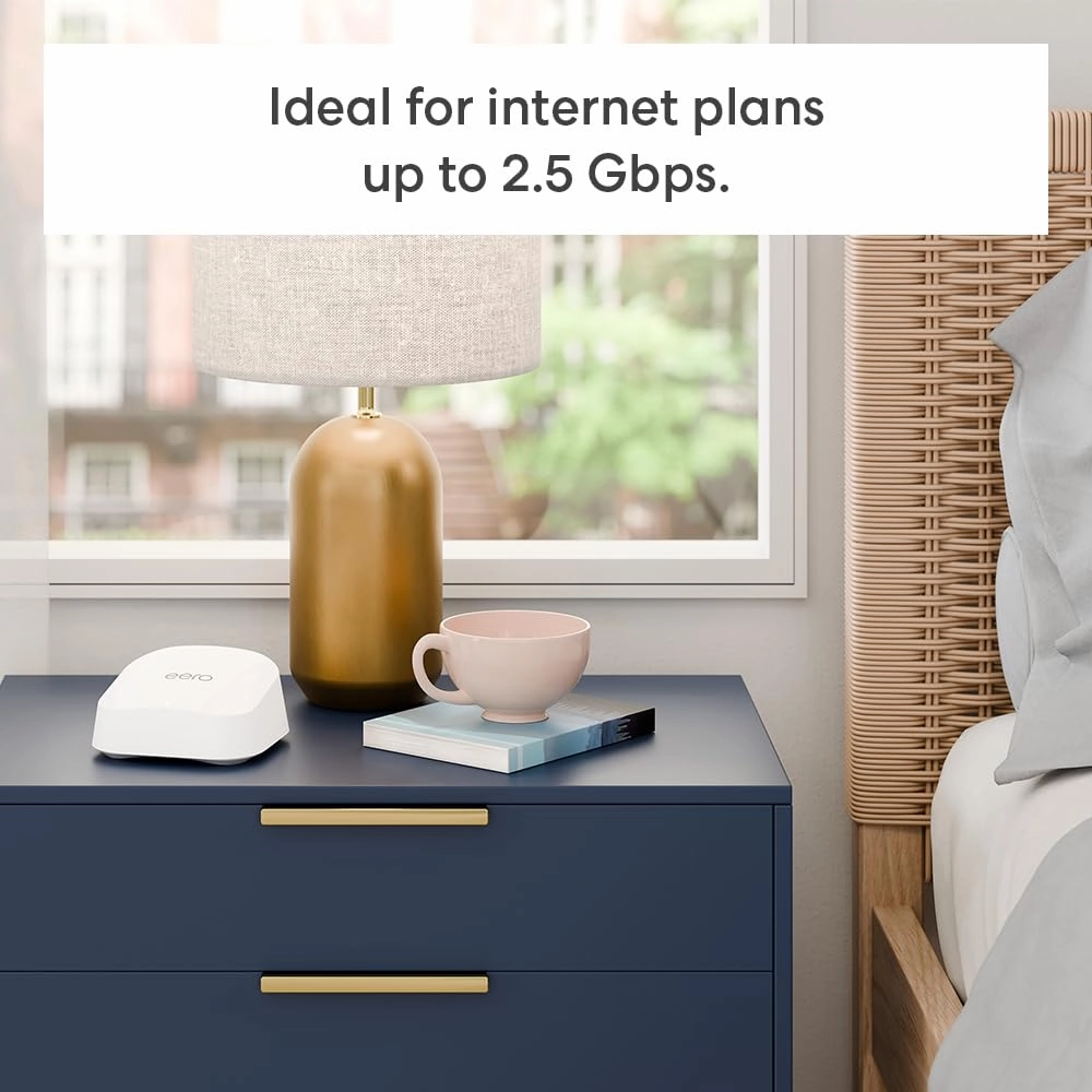 Amazon eero 7 with 1 month free eero Plus (auto-renews) - Supports internet plans up to 2.5 Gbps, Coverage up to 6,000 sq. ft., Connect 120  devices, 3-pack