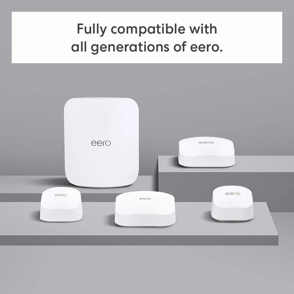Amazon eero 7 with 1 month free eero Plus (auto-renews) - Supports internet plans up to 2.5 Gbps, Coverage up to 6,000 sq. ft., Connect 120  devices, 3-pack