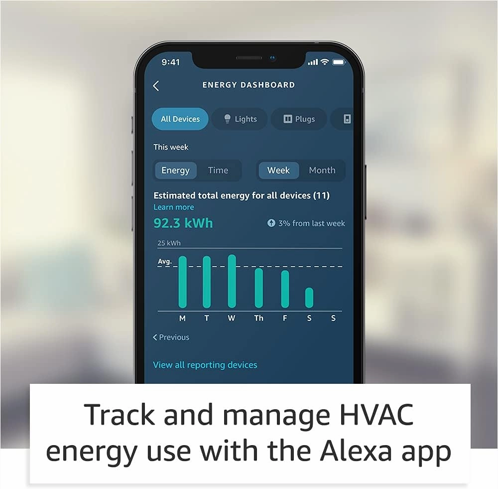 Amazon Smart Thermostat – Save money and energy - Works with Alexa and Ring - C-wire required