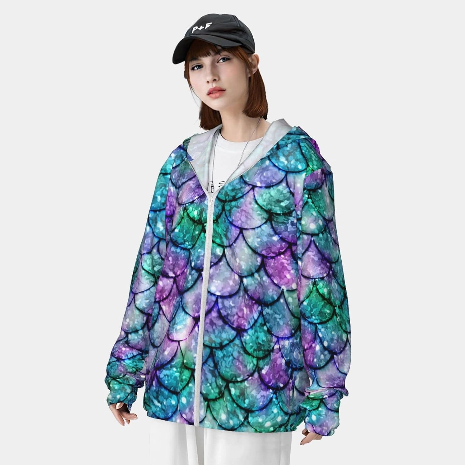 AMRANDOM Women's UPF 50  Sun Protection Hoodie Jacket Full Zip Long Sleeve Shirt with Pockets Hiking Outdoor Performance