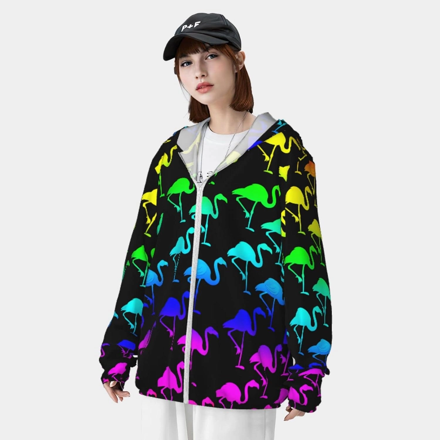 AMRANDOM Women's UPF 50  Sun Protection Hoodie Jacket Full Zip Long Sleeve Shirt with Pockets Hiking Outdoor Performance