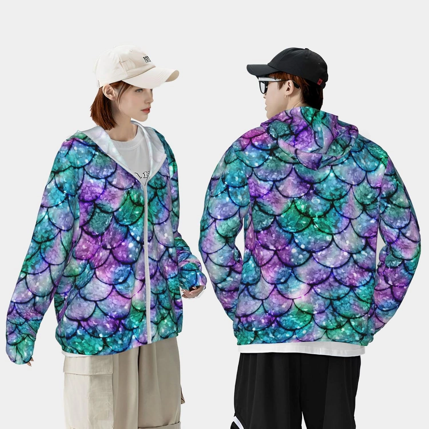 AMRANDOM Women's UPF 50  Sun Protection Hoodie Jacket Full Zip Long Sleeve Shirt with Pockets Hiking Outdoor Performance