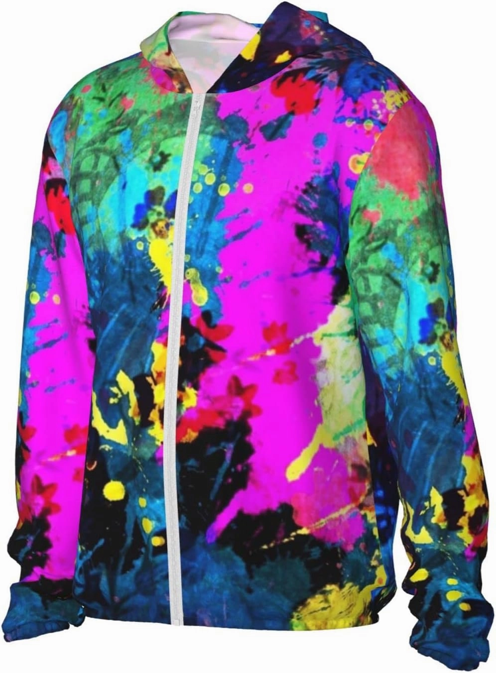 AMRANDOM Women's UPF 50  Sun Protection Hoodie Jacket Full Zip Long Sleeve Shirt with Pockets Hiking Outdoor Performance