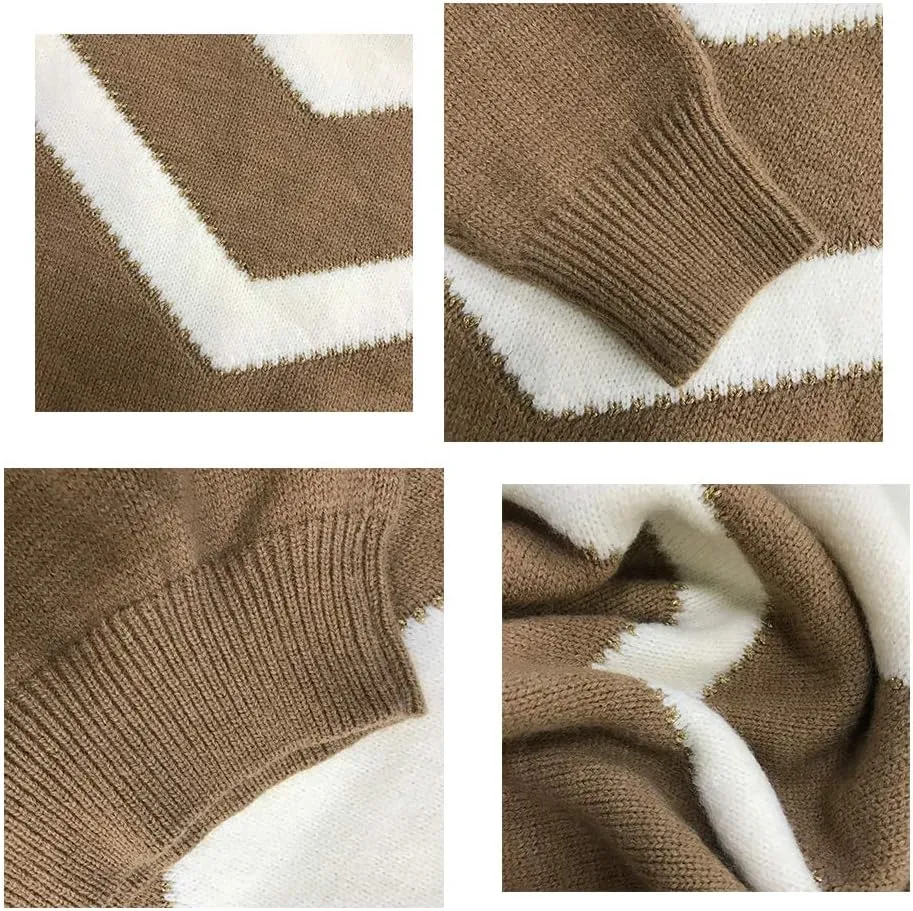 ANCAPELION Women’s Casual Sweater Pullover Winter Basic Sweatshirt Long Sleeve Cozy Knitted Jumper Tops Loose Fit