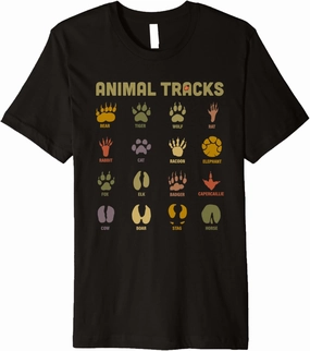 Animal Tracks Identification Learning Design for Kids Premium T-Shirt