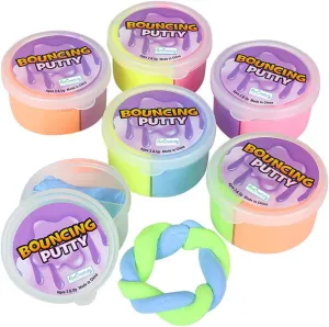 ArtCreativity Bouncing Putty for Kids, Set of 6, Each Container Includes 2 Colors, Birthday Party Favors and Sensory Toys, Fidget Toys for Kids, Mess-Free Putty for Hours of Creativity