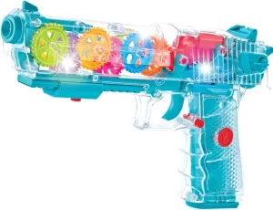 ArtCreativity Light Up Gear Toy Gun for Kids, Toy Guns for Boys with Moving Gears, LED Effects, and Music, Batteries Included, Interactive LED Toy Guns for Kids, Great Gift Idea Light Up Toys