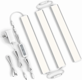 ASOKO Under Cabinet Led Light Plug in, Dimmable Daylight White 4000K, 3 Pack 12 inch Linkable Led Under Counter Lights 1500lm for Kitchen, Shelf, Workbench, Cupboard, Upgrade ETL Listed Plug 24V