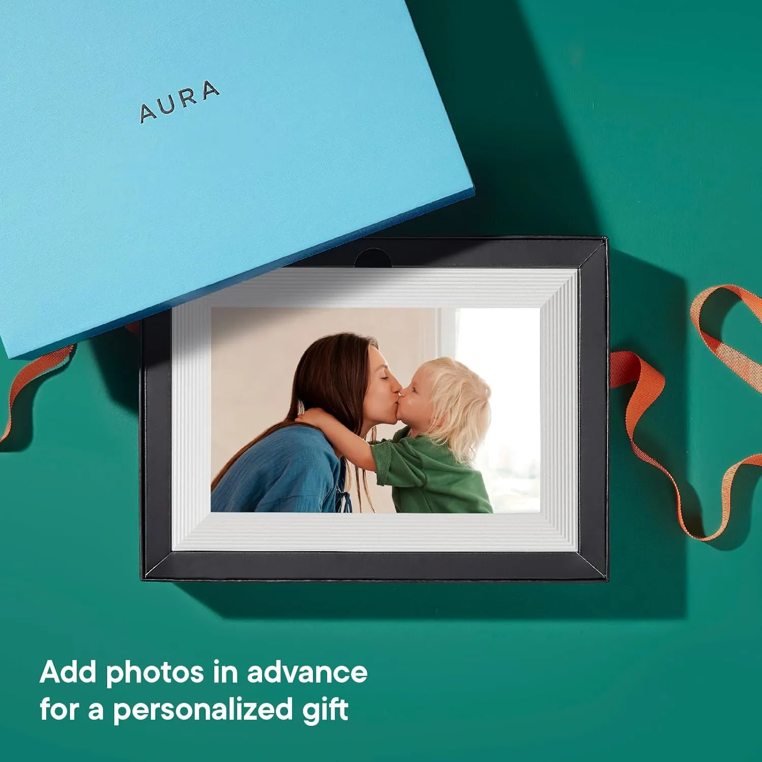 Aura Carver WiFi Digital Picture Frame | The Best Digital Frame for Gifting | Send Photos from Your Phone | Quick, Easy Setup in Aura App | Free Unlimited Storage | Sea Salt