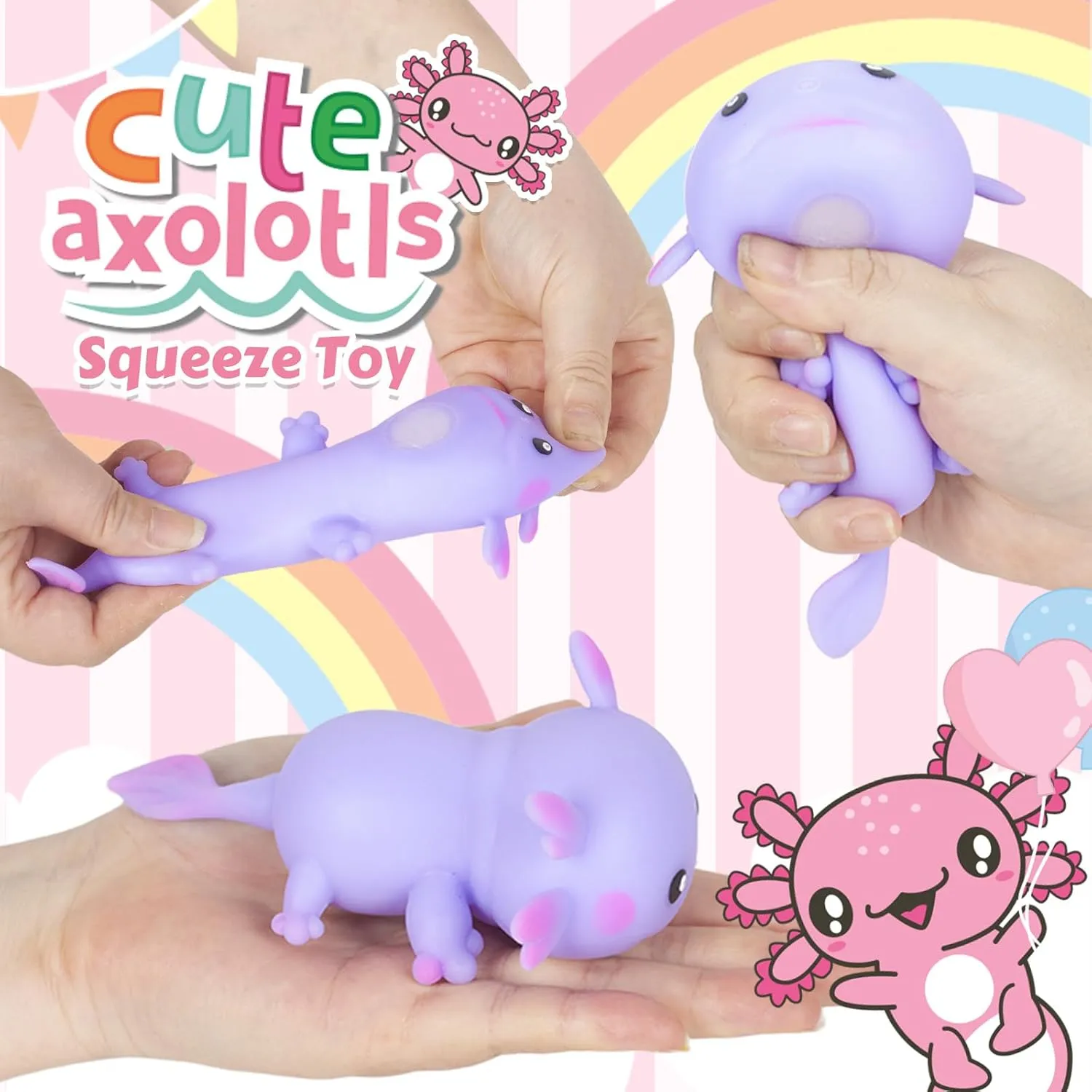 Axolotl Gifts for Girls, Kids Axolotl Plush Toys with Secret Diary, Ballpoint Pen, Stickers, Birthday Gifts for Little Girls Age 5 6 7 8 9 10-12 Years Old