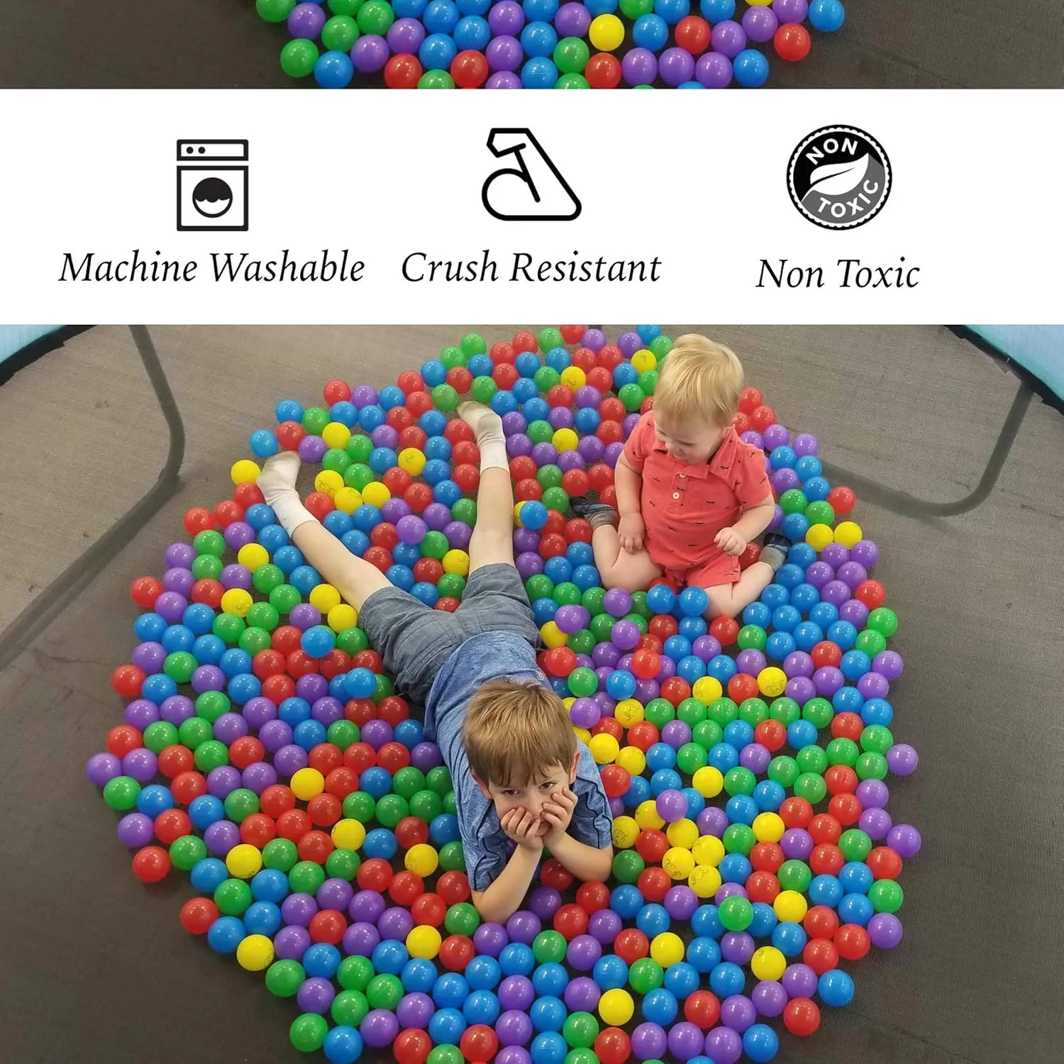 Ball Pit Balls - Phthalate and BPA Free - Crush Resistant Plastic Pit Balls - Kiddy Trampoline Balls for Ball Pit and Bounce House Ball