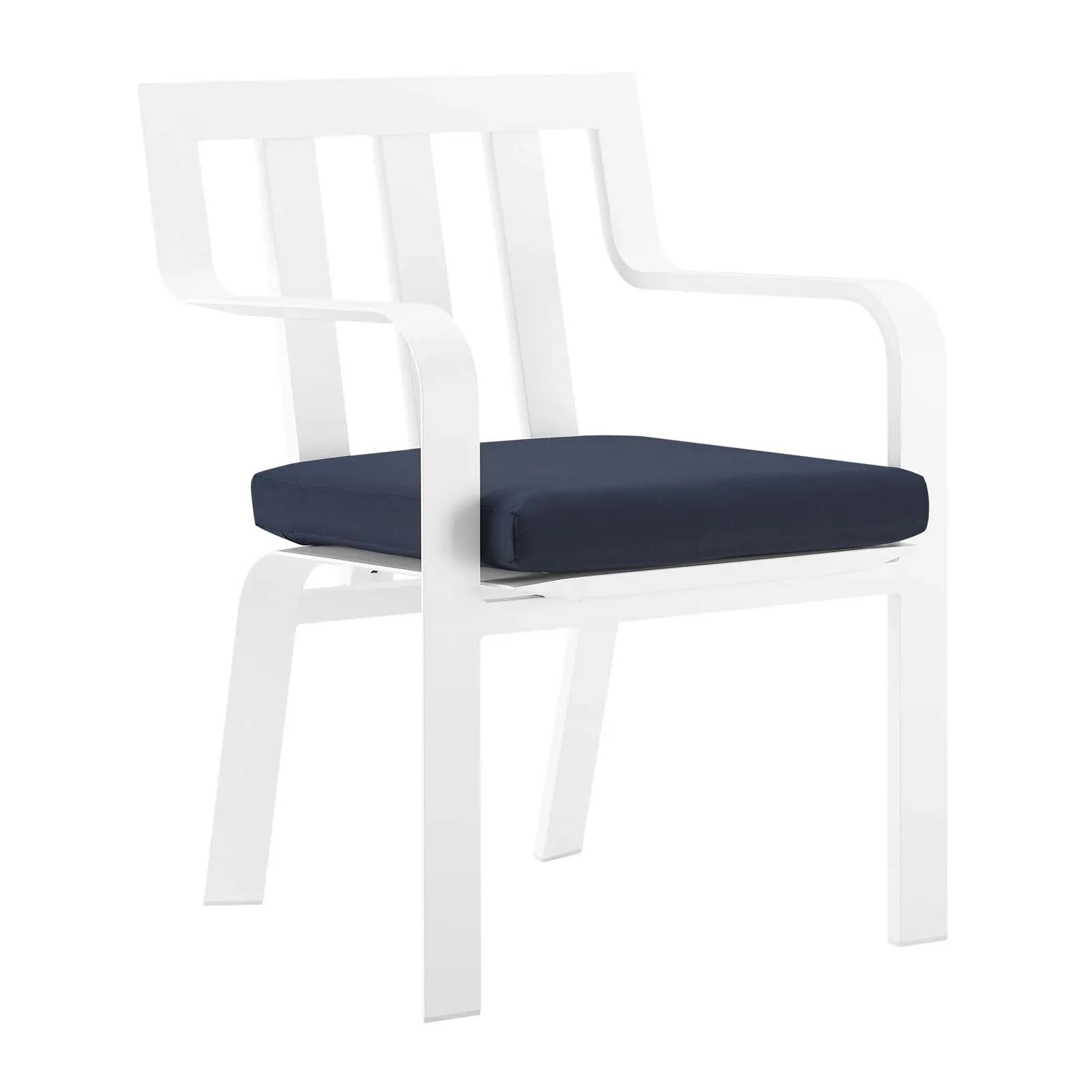 Baxley Outdoor Patio Aluminum Dining Set with 6 Stackable Armchairs by Modway