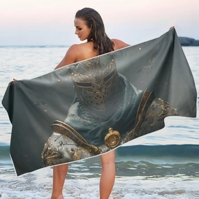 Beach Towel Knight Full Armor Quick Dry Pool Towels 31” x 71” Sand Proof Absorbent Beach Blanket for Camping Swimming Sports Gym
