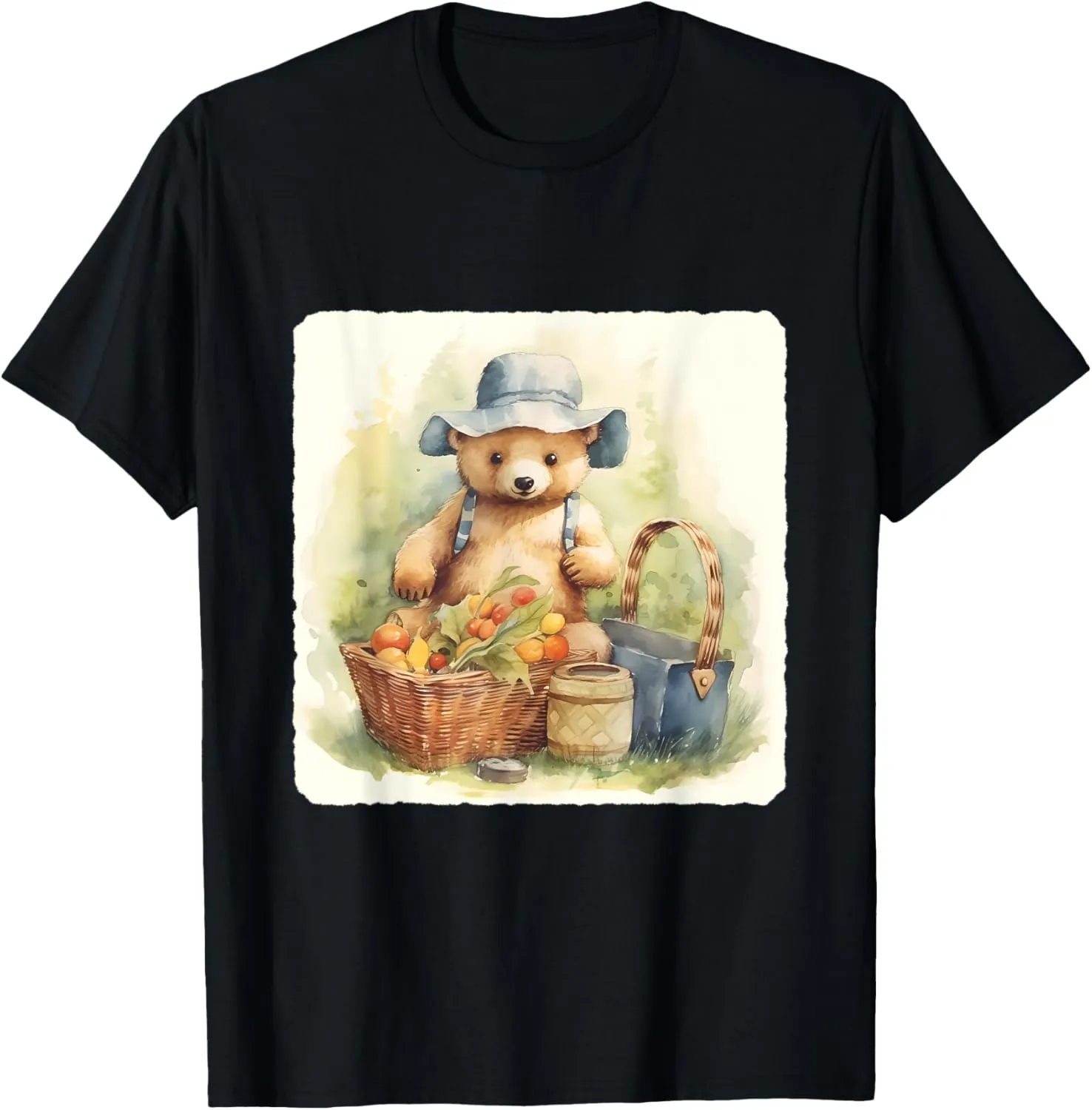 Bear With A Picnic Basket. Bear Ready For Picnic With Basket T-Shirt
