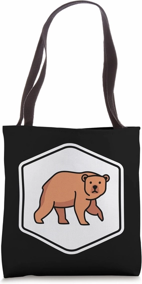 Bear - Brown Grizzly Cute Funny Animal Zoo Zoologist Tote Bag